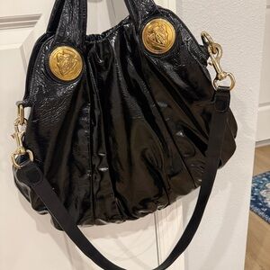 Gucci Black Shoulder Bag with Gold Accents de